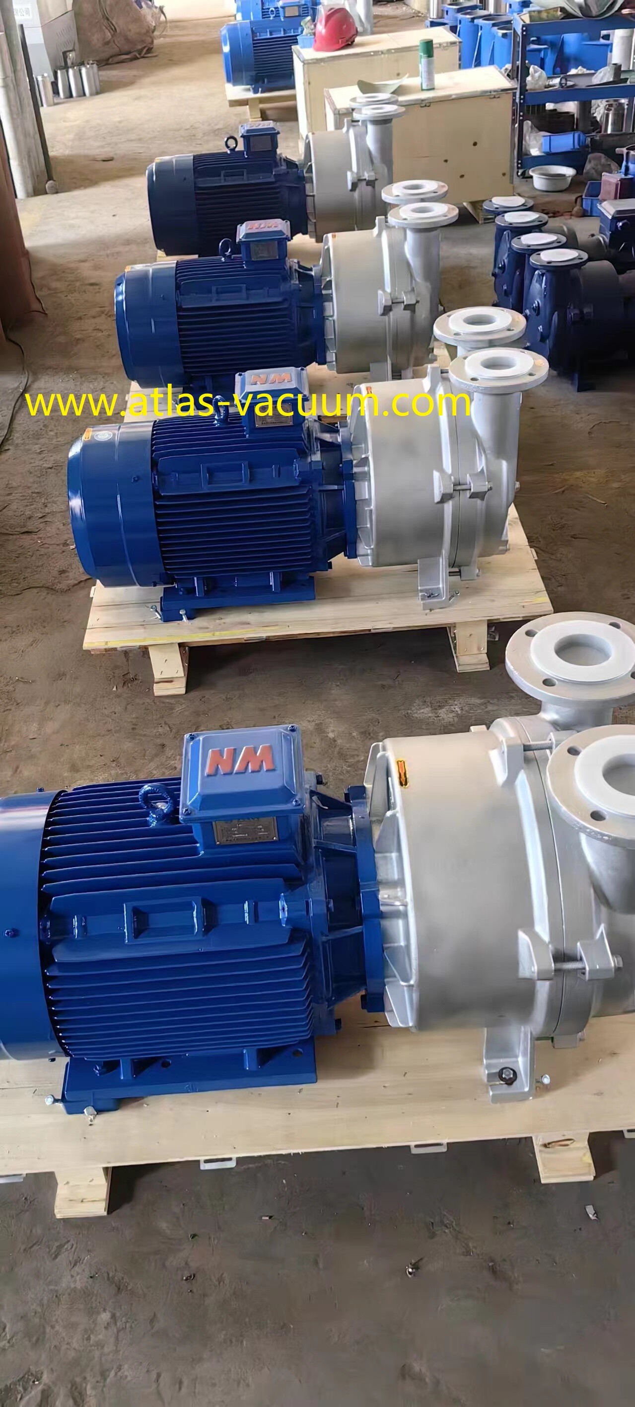Shipment of Eight 2BV5 161 Liquid Ring Vacuum Pumps for Sugar Factory