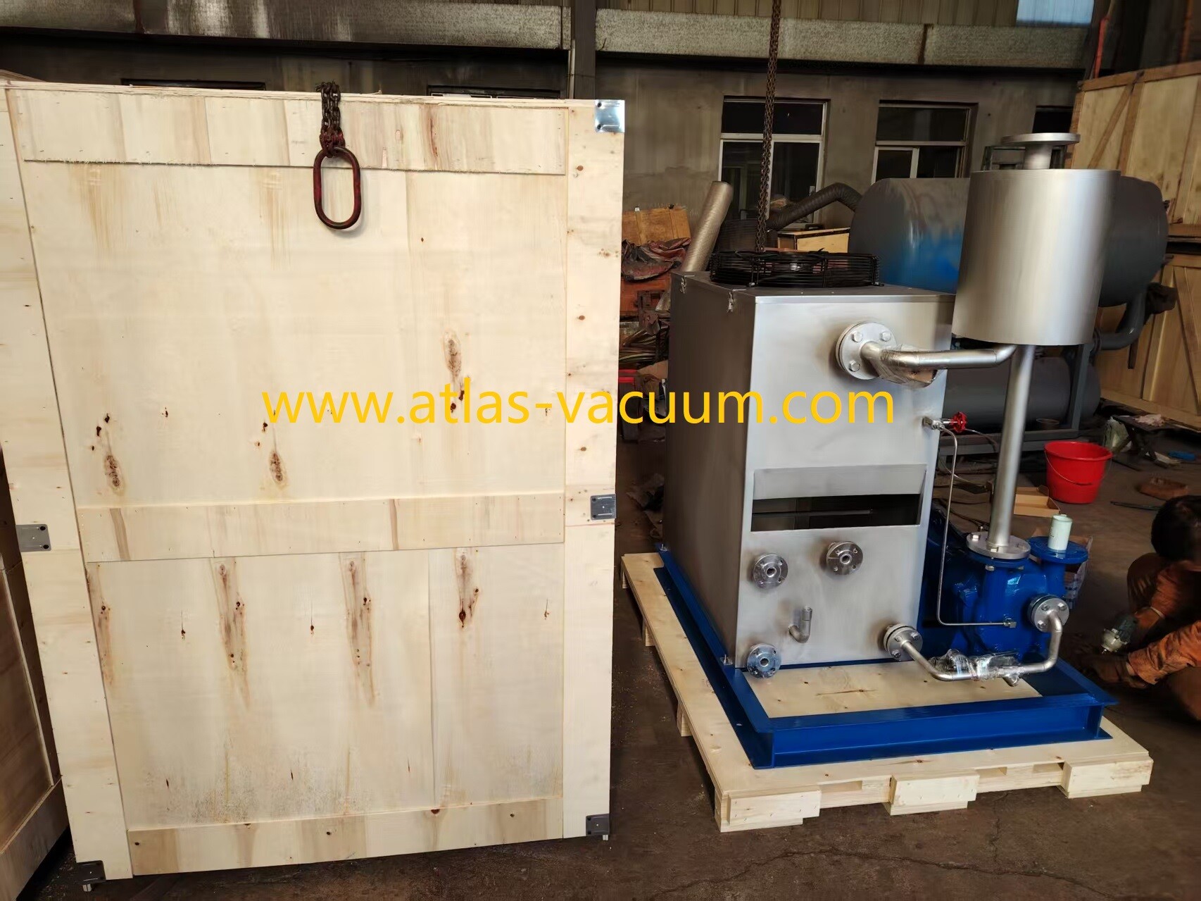 Two 2BV Series Air-Cooled Vacuum Units Exported to Europe