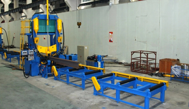 Zhouxiang newest type H beam welidng line only need 2-3 opeators