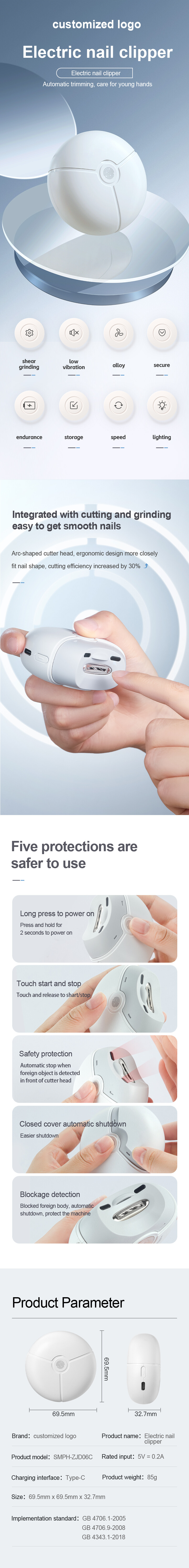 Electric nail clipper UFO