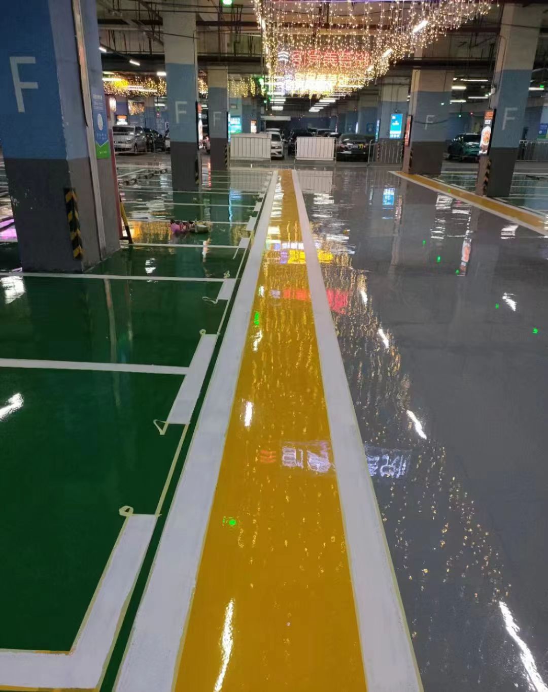 Epoxy floor paint application