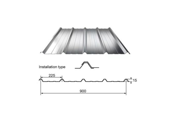 YX15-225-900A(T type)/Color Coated Corrugated steel sheet /PPGI Steel Roofing Tile Sheet