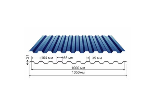 YX21-104-1000(C21) /Color Coated Corrugated steel sheet /PPGI Steel Roofing Tile Sheet