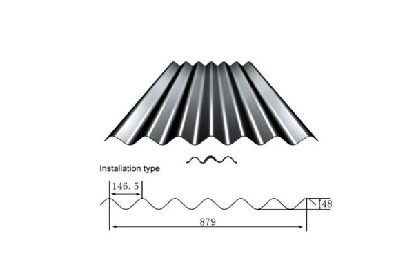 YX48-146.5-879 /Color Coated Corrugated steel sheet /PPGI Steel Roofing Tile Sheet