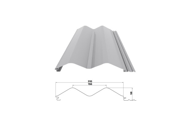 YX58-156-310 /Color Coated Corrugated steel sheet /PPGI Steel Roofing Tile Sheet