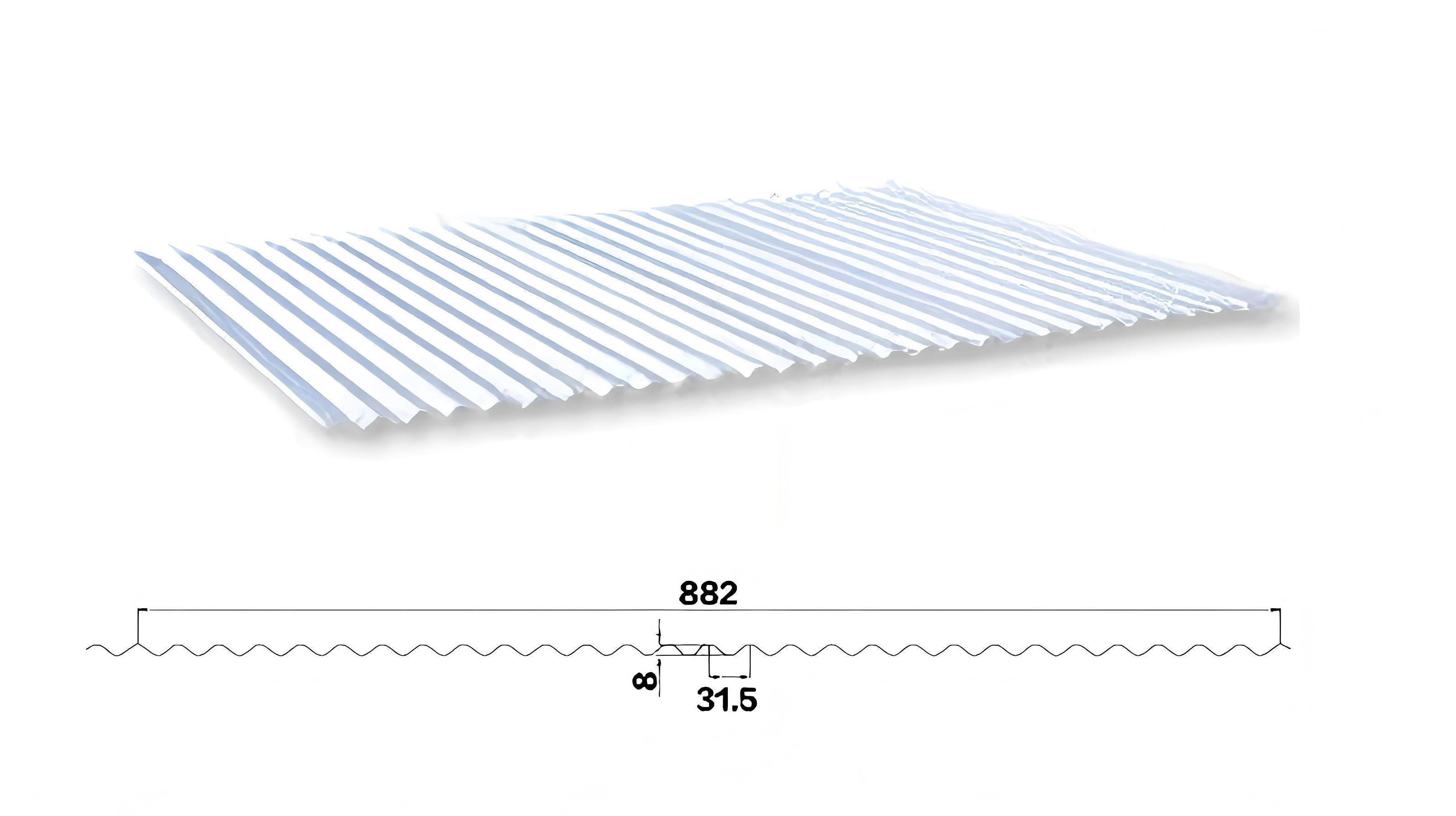 YX8-31.5-882 / Color Coated Corrugated steel sheet /PPGI Steel Roofing Tile Sheet
