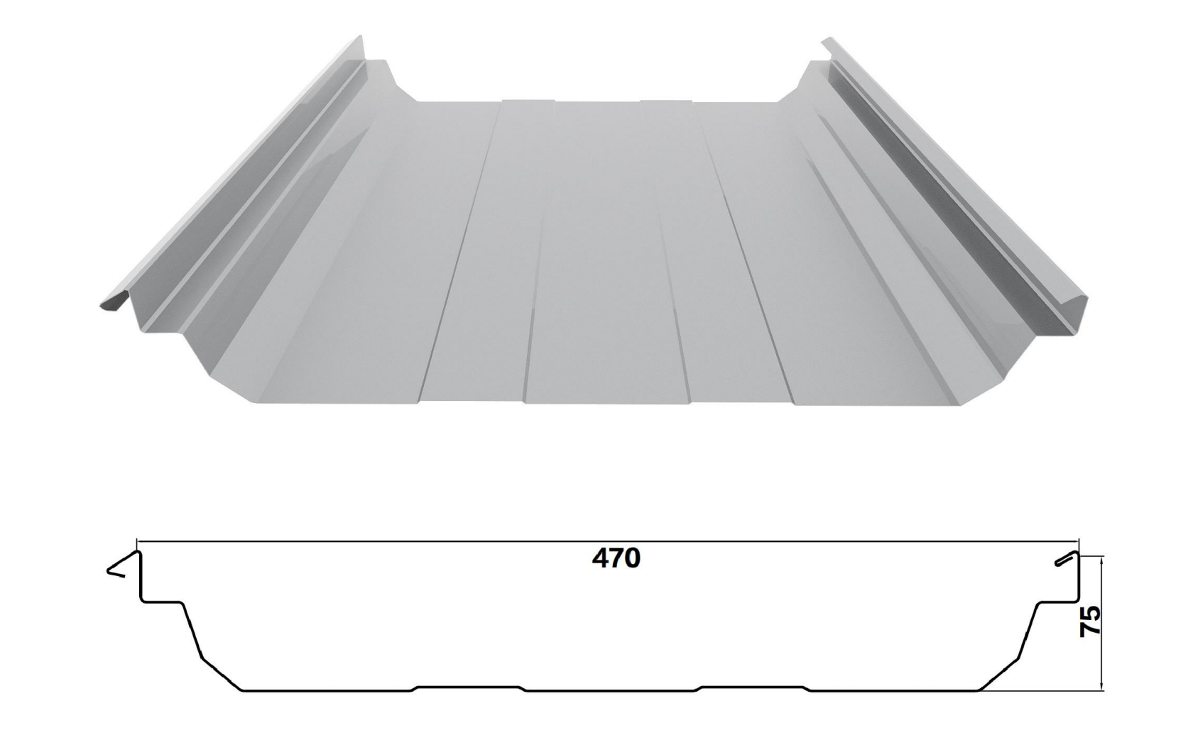 YX75-470 /Color Coated Corrugated steel sheet /PPGI Steel Roofing Tile Sheet