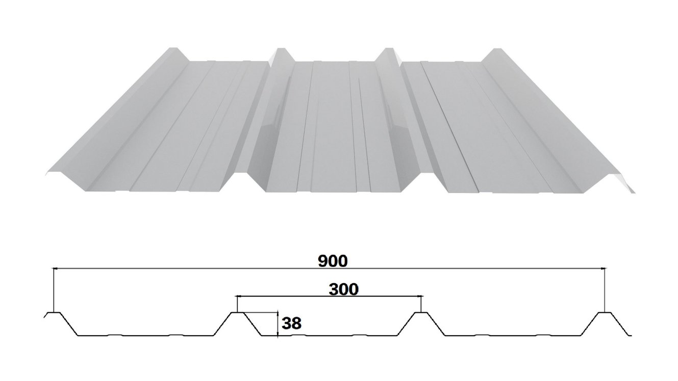 YX38-300-900 /Color Coated Corrugated steel sheet /PPGI Steel Roofing Tile Sheet