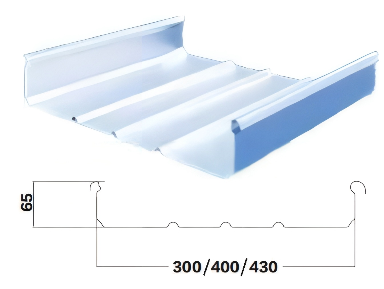 YX65-300/400/430  /Color Coated Corrugated steel sheet /PPGI Steel Roofing Tile Sheet