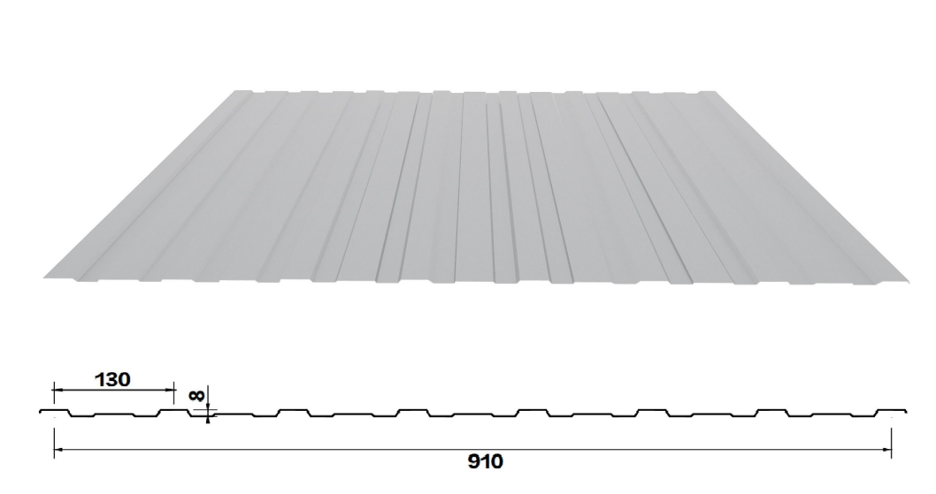 YX8-130-910  /Color Coated Corrugated steel sheet /PPGI Steel Roofing Tile Sheet