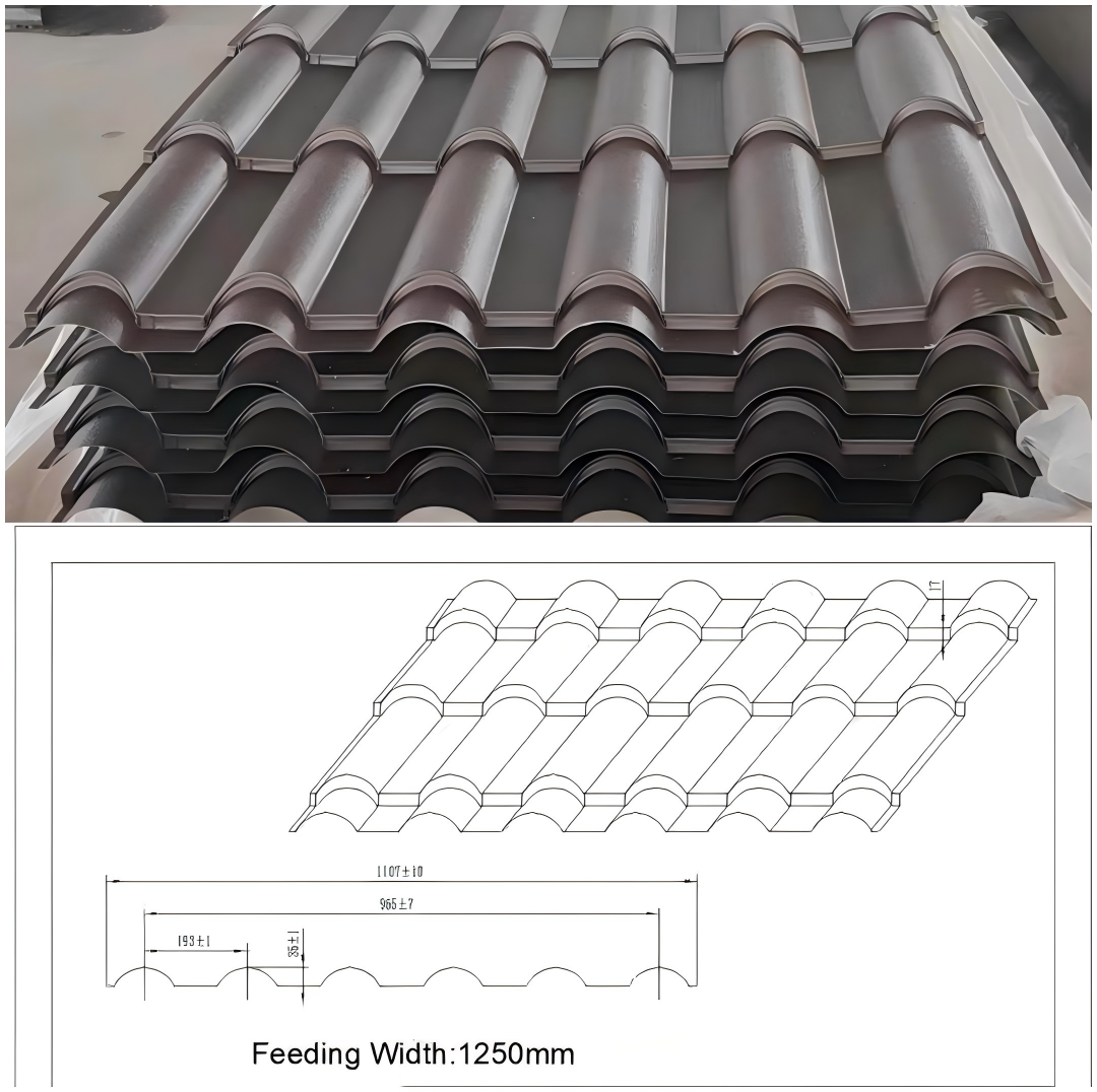 YX35-193-965(Bamboo shaped) /Color Coated Corrugated steel sheet /PPGI Steel Roofing Tile Sheet