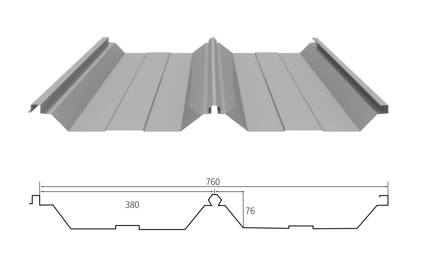 YX76-380-760 /Color Coated Corrugated steel sheet /PPGI Steel Roofing Tile Sheet
