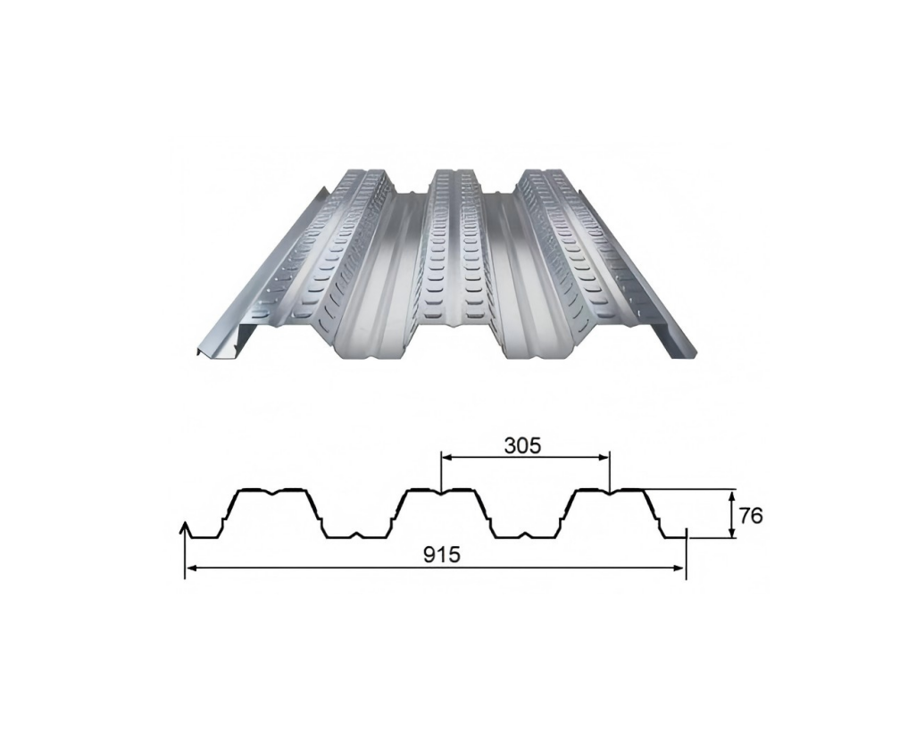 TD76-305-915 /Open Floor /Floor Deck /Profiled Sheet /Metal Decking