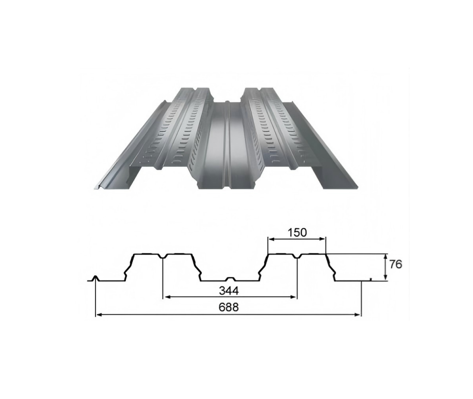 TD76-344-688 /Open Floor /Floor Deck /Profiled Sheet /Metal Decking