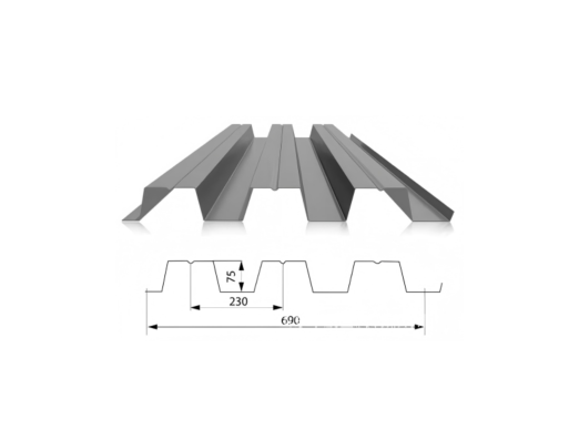 TD75-230-690 /Open Floor /Floor Deck /Profiled Sheet /Metal Decking