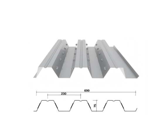 TD 75-230-690 /Open Floor /Floor Deck /Profiled Sheet /Metal Decking