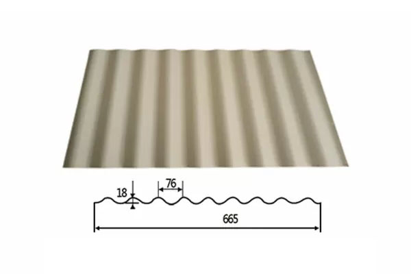 YX18-76-665（Circular arc） /Color Coated Corrugated steel sheet /PPGI Steel Roofing Tile Sheet