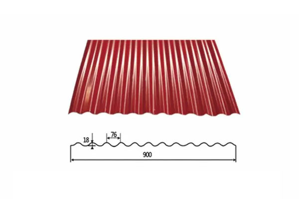 YX18-76-900（Circular arc） /Color Coated Corrugated steel sheet /PPGI Steel Roofing Tile Sheet
