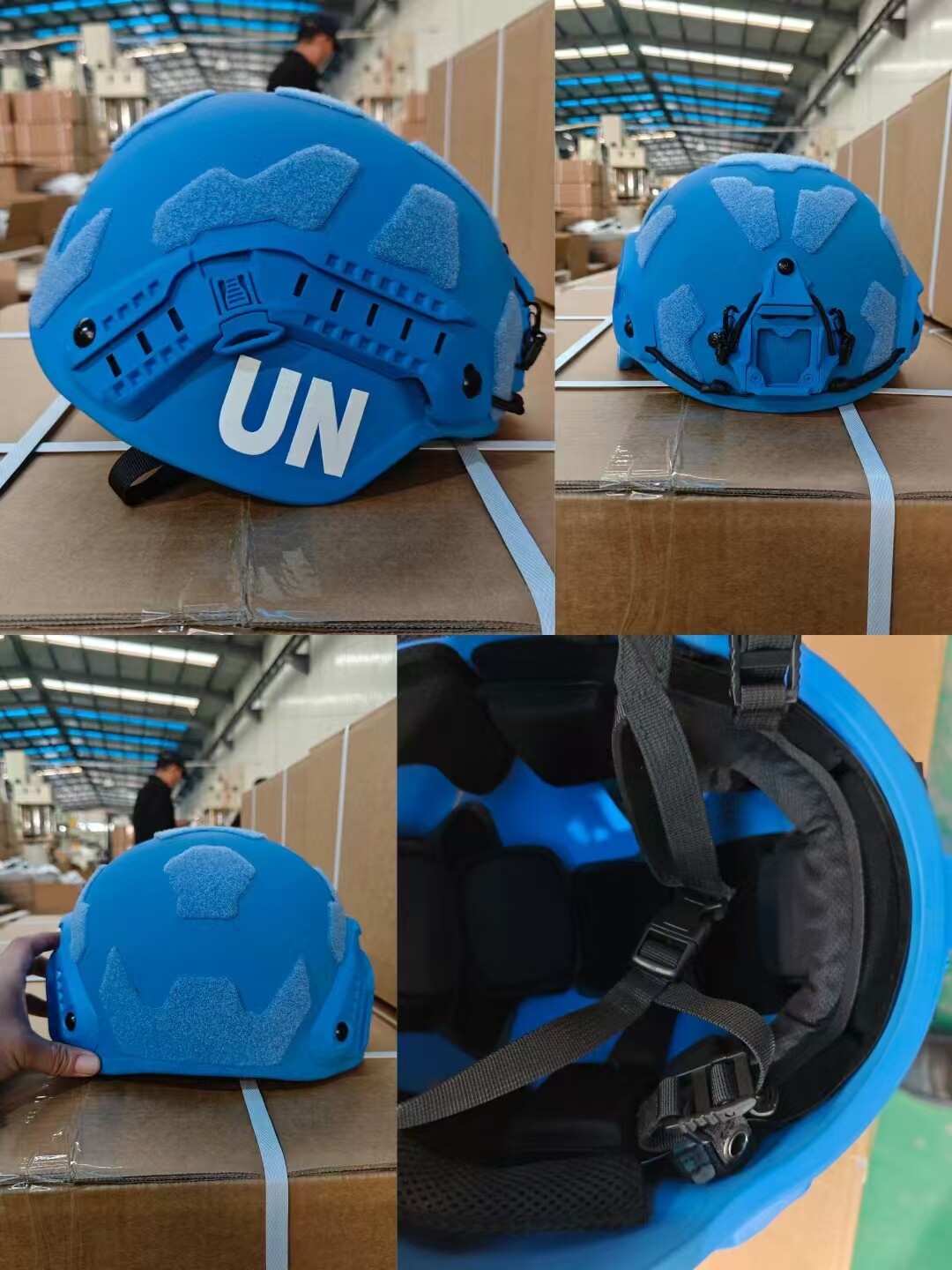 Peacekeeping blue helmets