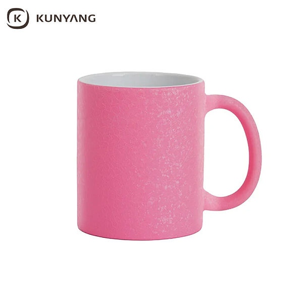 11oz/330ml Crackle Finish Ceramic Mug Pink