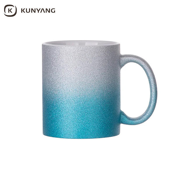 11oz/330ml Gradient Glitter Mug Silver/Blue