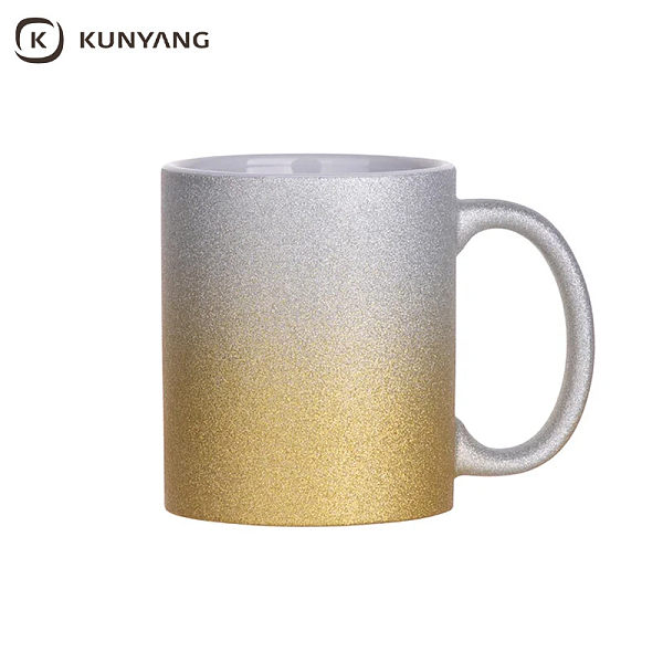 11oz/330ml Gradient Glitter Mug Silver Gold