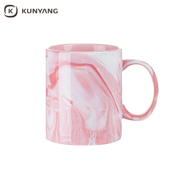 11oz Sublimation Marble Texture Mugs Pink