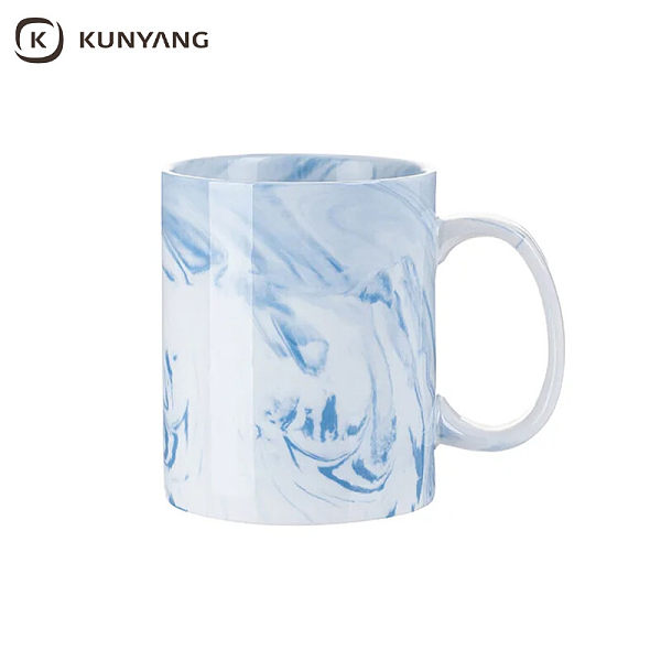 11oz Sublimation Marble Texture Mugs Blue