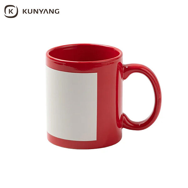 11oz Full Color Mug with white patch Red