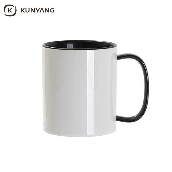 11oz Two-Tone Color Mug(Glass Handle) Black