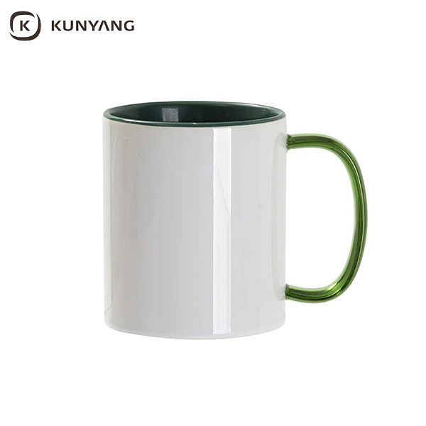 11oz Two-Tone Color Mug(Glass Handle) Green