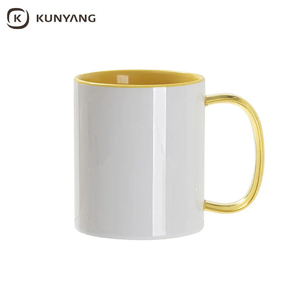 11oz Two-Tone Color Mug(Glass Handle) Yellow