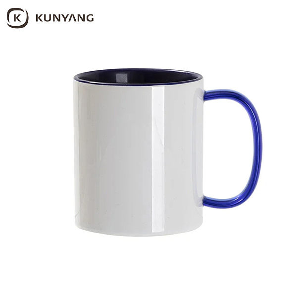 11oz Two-Tone Color Mug(Glass Handle) Blue