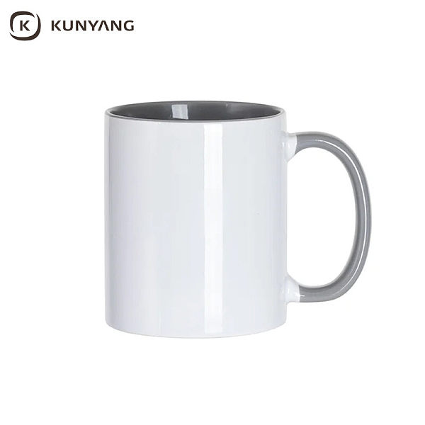 11oz Lnner/Handle Color Mug gray