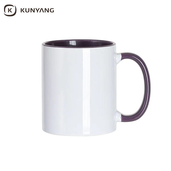 11oz Lnner/Handle Color Mug purple