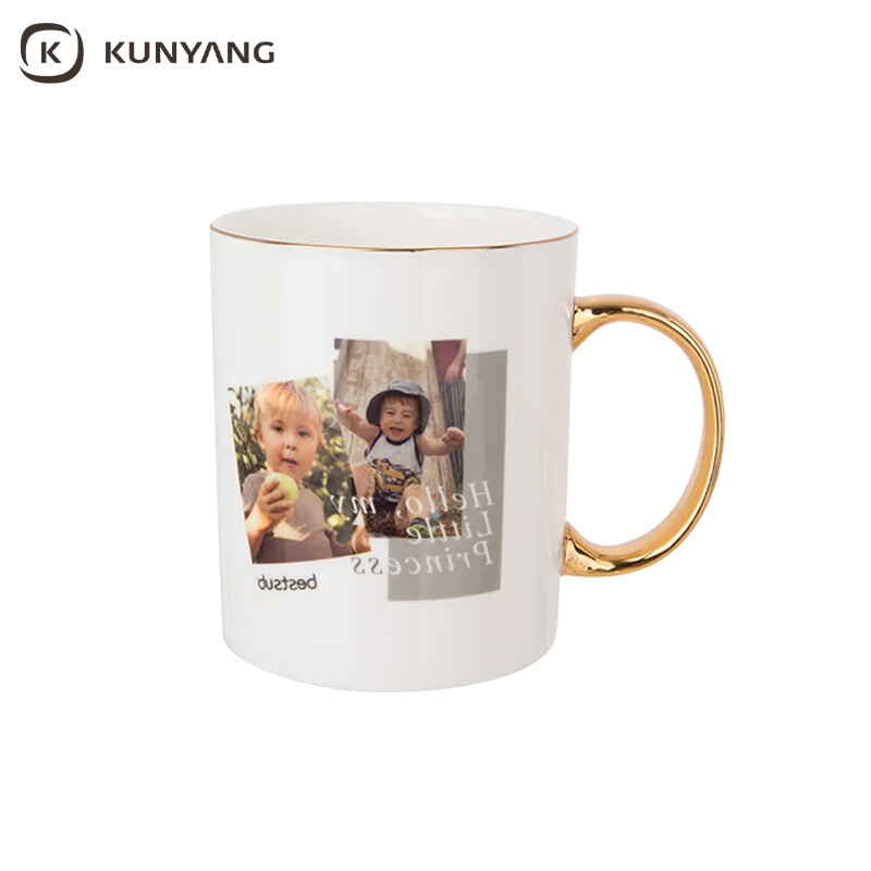 11oz Sublimation mug-Mouth rim and handle electroplate