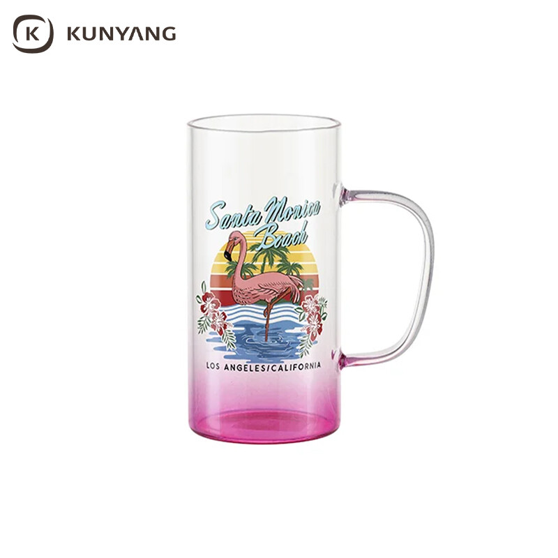 Bottom color gradient glass sublimation mug