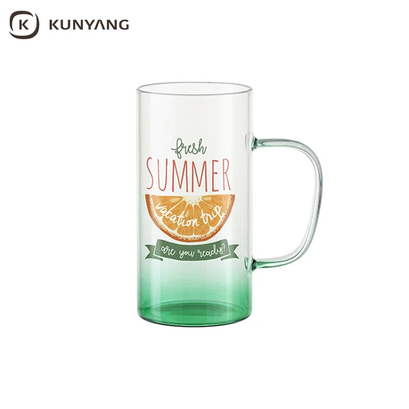 Bottom color gradient glass sublimation mug