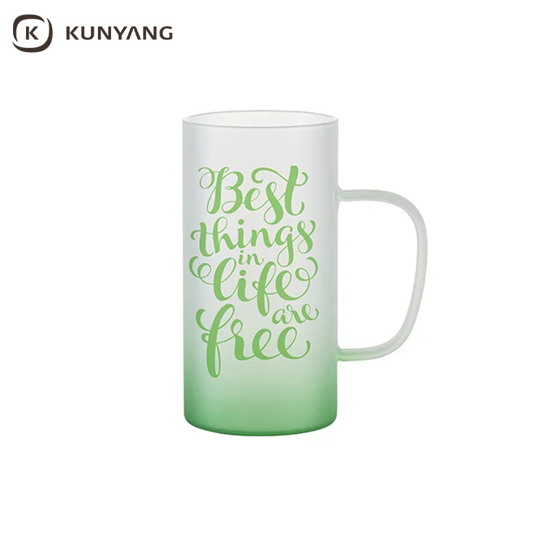 Bottom color gradient matt glass sublimation mug