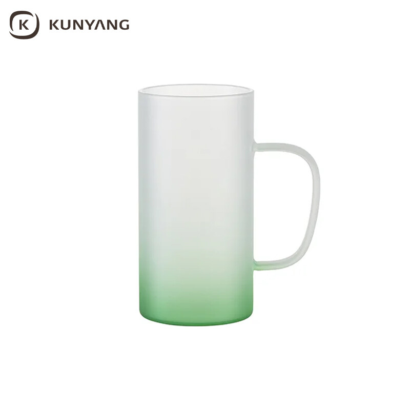 Bottom color gradient matt glass sublimation mug