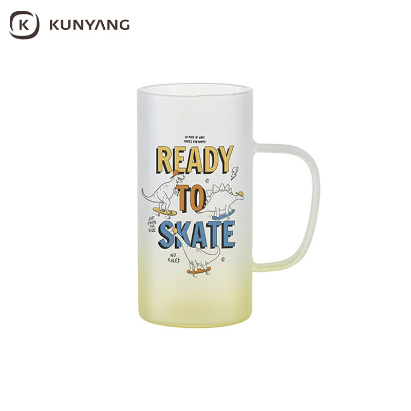 Bottom color gradient matt glass sublimation mug