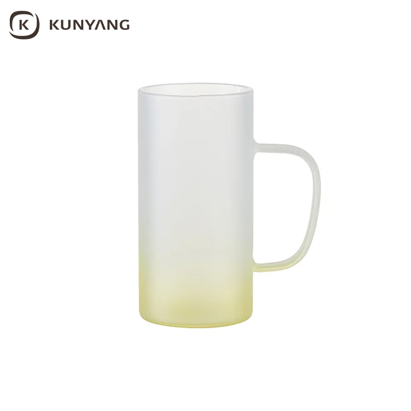 Bottom color gradient matt glass sublimation mug