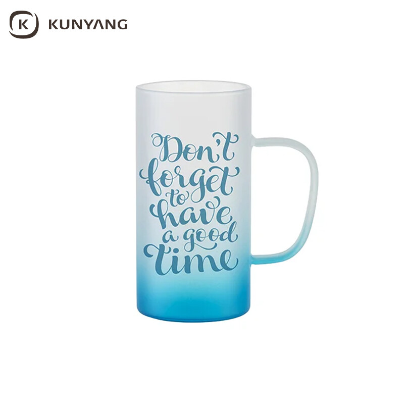 Bottom color gradient matt glass sublimation mug