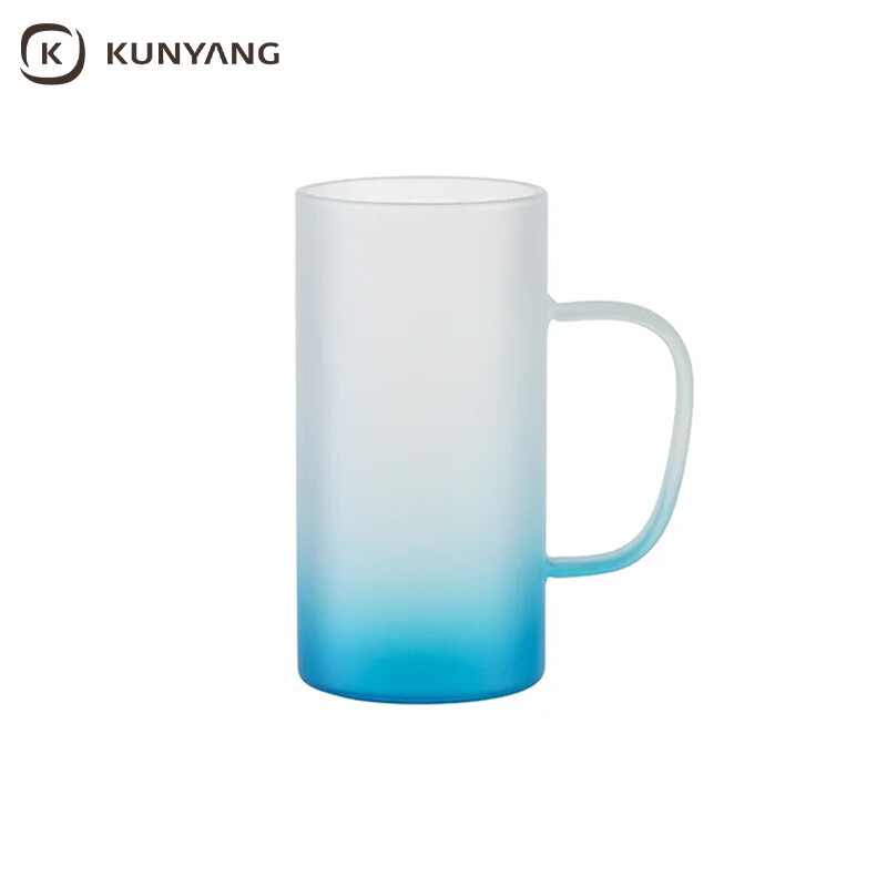 Bottom color gradient matt glass sublimation mug