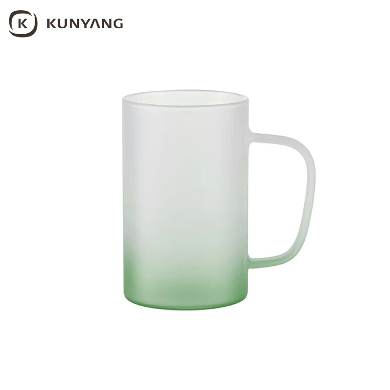 Bottom color gradient matt glass sublimation mug