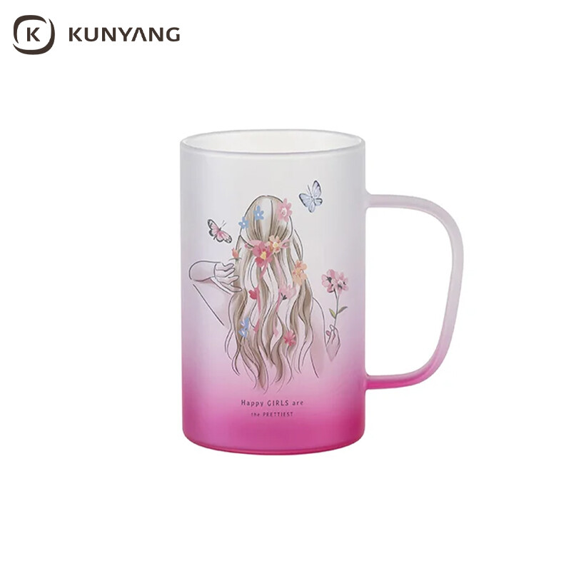 Bottom color gradient matt glass sublimation mug