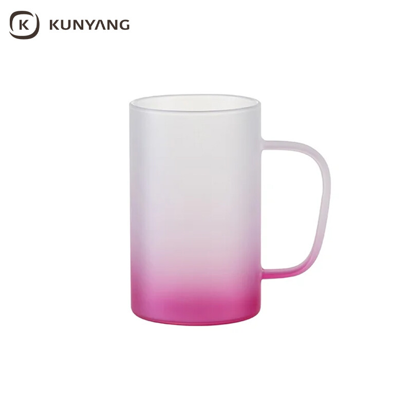 Bottom color gradient matt glass sublimation mug