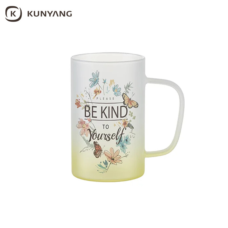 Bottom color gradient matt glass sublimation mug