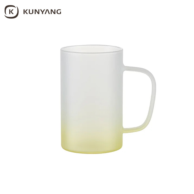 Bottom color gradient matt glass sublimation mug