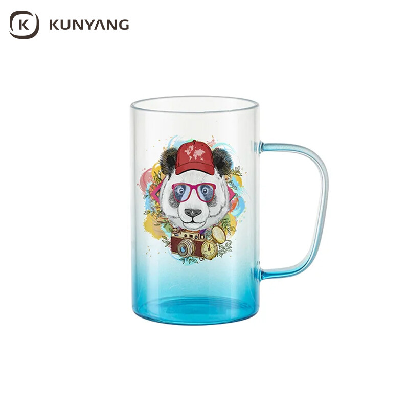 Bottom color gradient glass sublimation mug